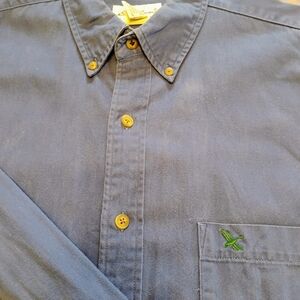 Eddie Bauer Men's Large Blue Long Sleeve Casual Button-Down Shirt